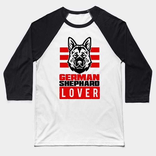 German Shepard Lover (Black/Red) Baseball T-Shirt by helloshirts